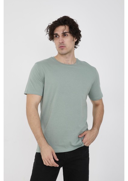 Erkek Basic Düz Bisiklet Yaka Tişört modelleri