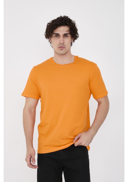 Erkek Basic Düz Bisiklet Yaka Tişört modelleri