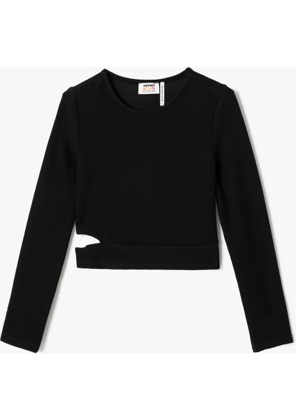 Uzun Kollu Bluz Pencere Detaylı Bisiklet Yaka Kaşkorse modelleri