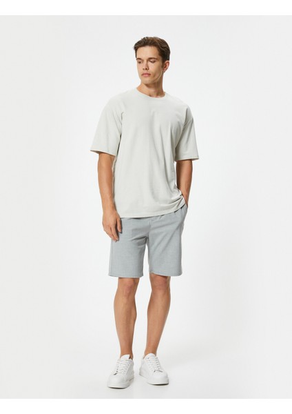 Slim Fit Şort Bermuda Beli Bağcıklı Cep Detaylı