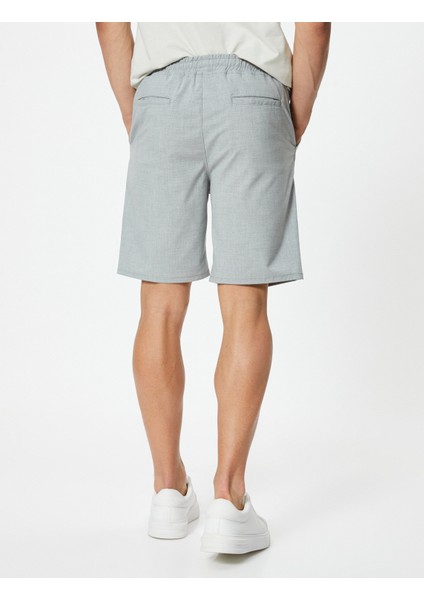 Slim Fit Şort Bermuda Beli Bağcıklı Cep Detaylı