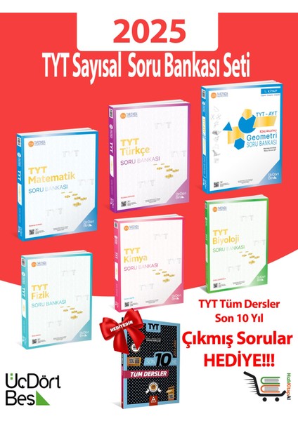 Tyt Sayısal 2025 Model Soru Bankası Seti Çıkmış Sorular Hediyeli! (Toplam 7 Eser)