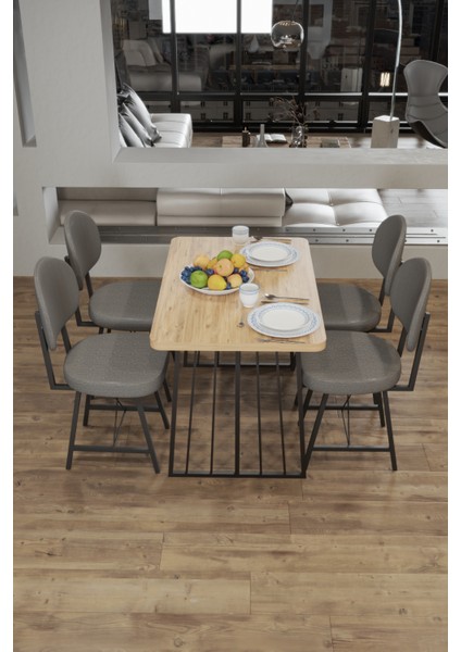 Star Yemek Masası 4 Stil Sandalyeli Takım 1265