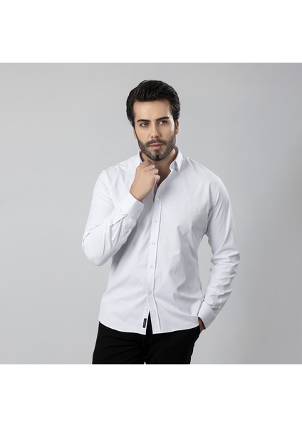 Erkek Uzun Kol Gömlek Slimfit Likralı Kumaş PA-179
