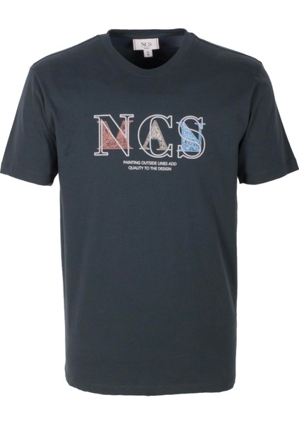 Erkek Tişört Bisiklet Yaka Neft Slim Fit Baskılı T-Shirt Ncs Jeans 1298