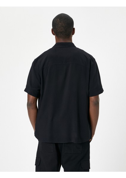 Yazlık Gömlek Kısa Kollu Klasik Yaka Düğmeli Viskon Kumaş fırsatları