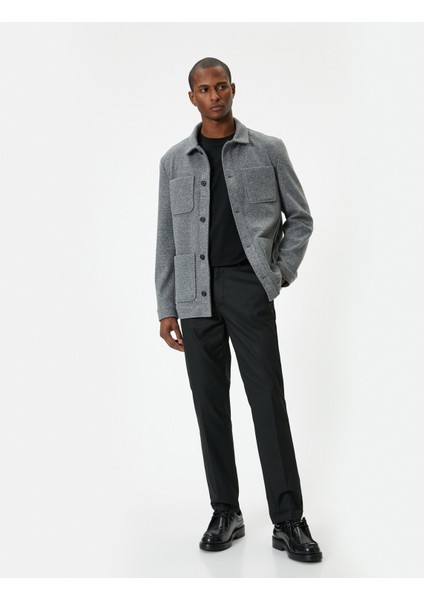 Ceket Düğmeli Cep Detaylı Klasik Yaka modelleri