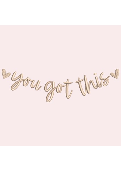 " You Got This " Nakışlı Pamuklu Siyah Tshirt