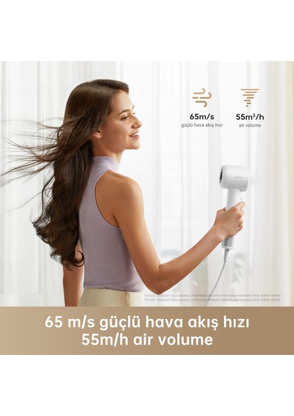 Gleam Saç Kurutma Makinesi Gray, Hızlı Saç Kurutma, Hafif Tasarım, 0.73lbs, Pürüzsüz Saçlar için 200 Milyon Negatif İyon, Sıcaklık ve Hava Akışı Kontrolü, Portatif