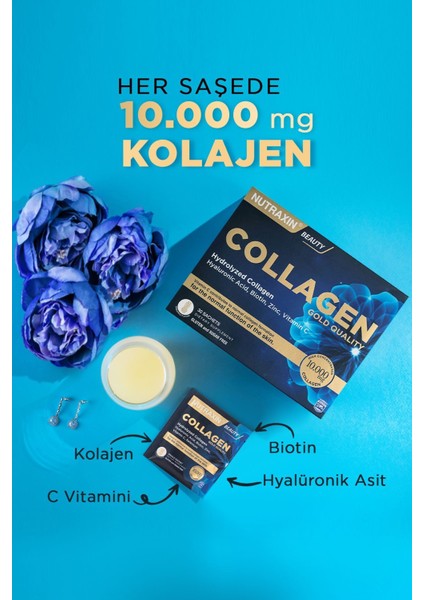 Collagen 30 Saşe 10.000 Mg Tip 1 Tip 3 Ananas Aromalı 3'lü