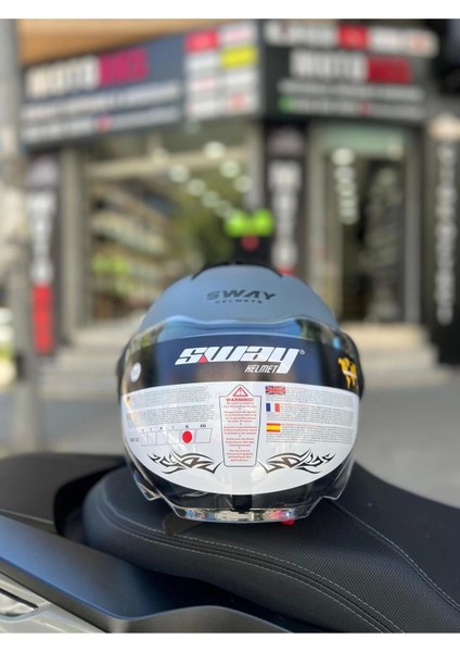 Sw 737 Mat Gri Yarım Motosiklet Kaskı