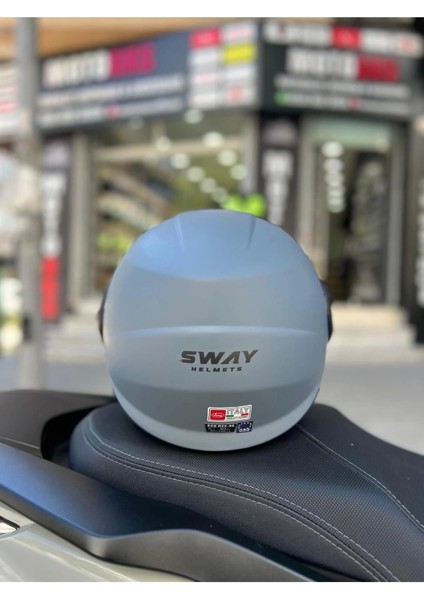 Sw 737 Mat Gri Yarım Motosiklet Kaskı