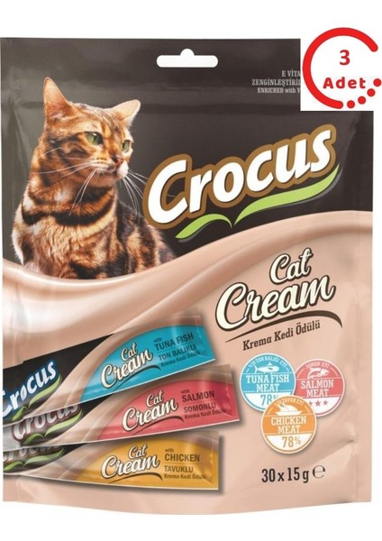 Karışık Çoklu Krema Kedi Ödülü 30 x 15 gr 3 Adet