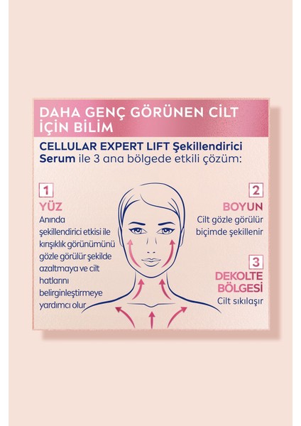 Cellular Expert Lift Şekillendirici Serum 30ML, Yüz, Boyun ve Dekolte Bölgesi Yaşlanma Karşıtı