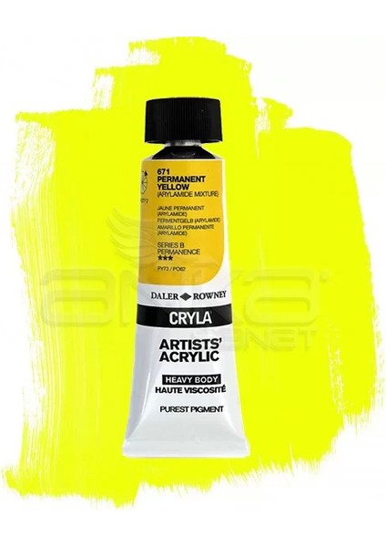 Cryla Artist Akrilik Boya 75ML 671 Permanent Yellow Seri B