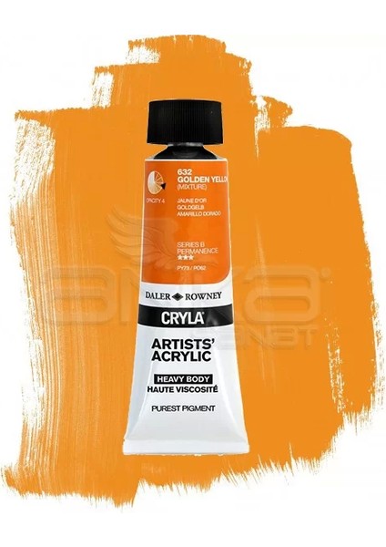 Cryla Artist Akrilik Boya 75ML 632 Golden Yellow Seri B