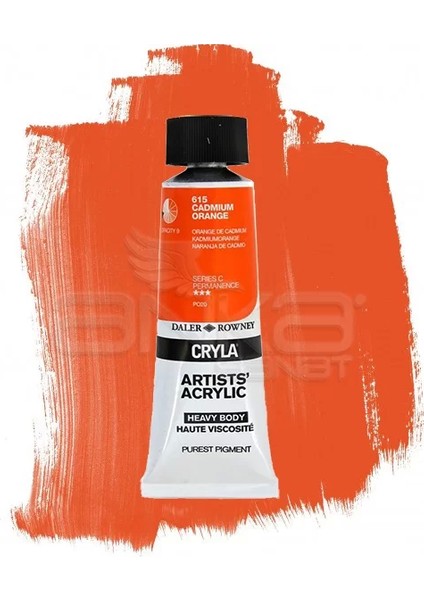 Cryla Artist Akrilik Boya 75ML 615 Cadmium Orange Seri C