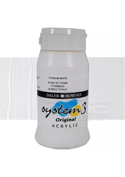 System 3 Akrilik Boya 500ML 009 Titanium White
