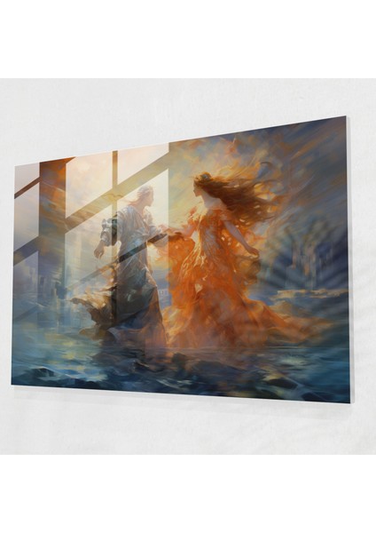 Mitoloji Cam Baskı Sanatı - Mitoloji, Ev Dekorasyonu, Yumuşak Fırça Darbeleri, Cam Baskı, 45X30