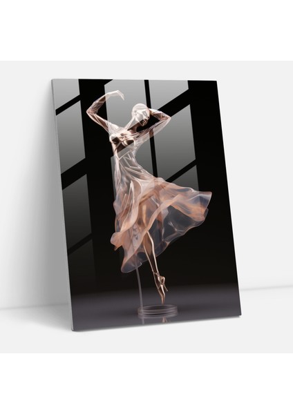 Gerçekçi Cam Heykel - Zarafetin Dansı Cam Baskı - Gerçekçi Cam Heykel, Cam Duvar Sanatı, Zarafetin Dansı, Ev Dekorasyonu, 30X45