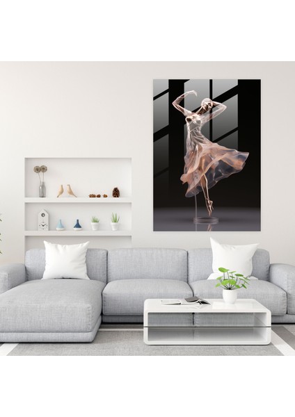 Gerçekçi Cam Heykel - Zarafetin Dansı Cam Baskı - Gerçekçi Cam Heykel, Cam Duvar Sanatı, Zarafetin Dansı, Ev Dekorasyonu, 30X45 modelleri