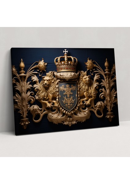 Ortaçağ Hanedan Arması Kanvas Tablo - Ortaçağ, Fleur-De-Lis, Ortaçağ, Hanedan Arması, 50X30