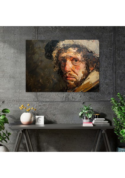 Introspektif Otoportre Duvar Sanatı - Rembrandt, Kanvas Tablo, Duvar Sanatı, Ev Dekorasyonu, 50X30
