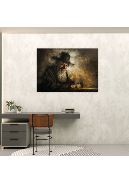 Rembrandt Eski Ustanın Dokunuşlu Duvar Tablosu - Rembrandt, Duvar Sanatı, Kanvas Tablo, Kanvas Tablo, 50X30
