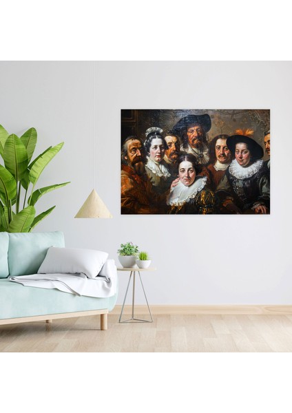 Rembrandt Grup Portresi Kanvas Tablo - Rembrandt, Duvar Tablosu, Kanvas Tablo, Ev Dekorasyonu, 50X30