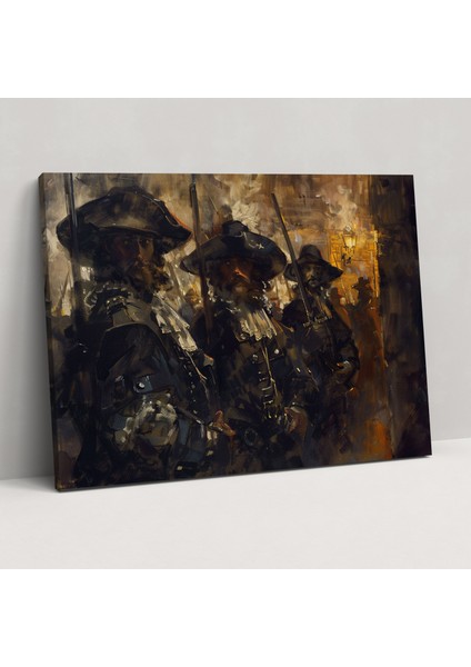 Rembrandt Duvar Tablosu - Gece Nöbeti Kanvas Tablo - Rembrandt, Kanvas Tablo, Ev Dekorasyonu, Duvar Dekorasyonu, 50X30