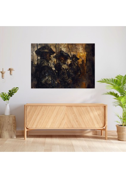 Rembrandt Duvar Tablosu - Gece Nöbeti Kanvas Tablo - Rembrandt, Kanvas Tablo, Ev Dekorasyonu, Duvar Dekorasyonu, 50X30