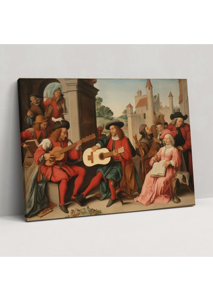 Ortaçağ Ozanları Kanvas Tablo - Ortaçağ, Ev Dekorasyonu, Ortaçağ, Duvar Süslemesi, 50X30
