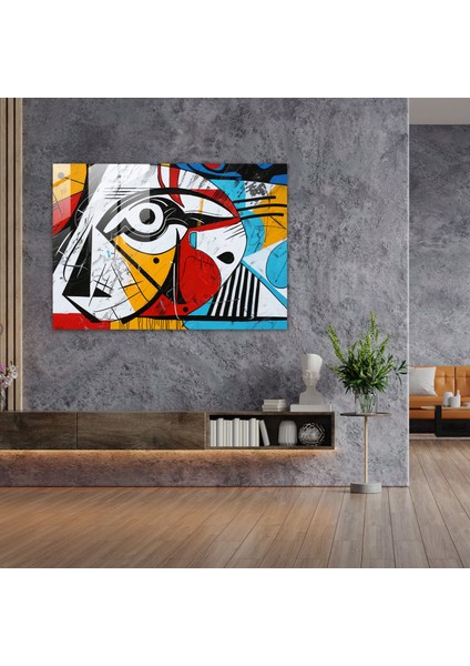 Pablo Picasso Cam Baskı - Cesur Soyut Kompozisyon - Pablo Picasso, Modern Sanat, Cesur Renkler, Soyut Sanat, 45X30