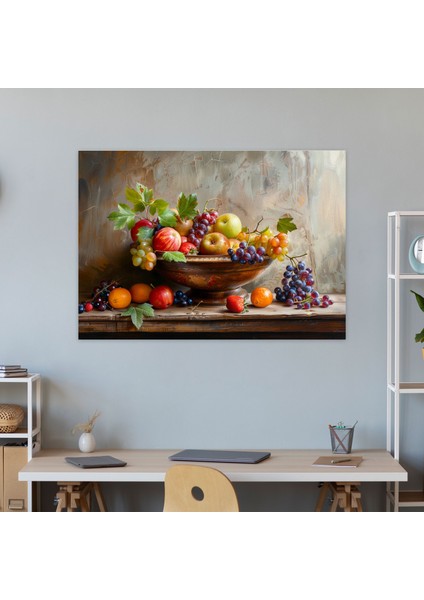 Realizm Meyve Sepeti Duvar Tablosu - Realizm, Duvar Süslemesi, Kanvas Tablo, Kanvas Tablo, 50X30 modelleri