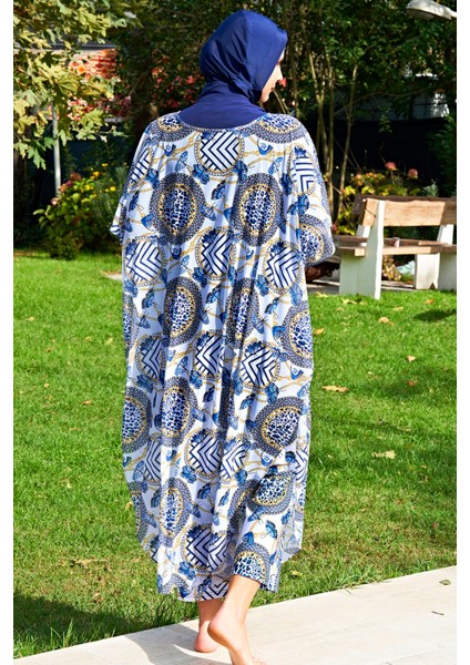 Tesettür Mayo Üzerine Örme Tek Kaftan Pareo 2417-1P