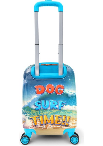 Plastik Kids Sörfçü Köpek Desenli Çocuk Valizi 16785 100% Original Hayır Kahverengi Günlük Desenli modelleri