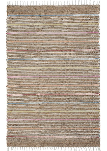 Vime 05 Natural Multi Jüt Halı Yolluk El Dokuma Jüt Kilim Hasır Halı Bohem El Halısı otantik halı