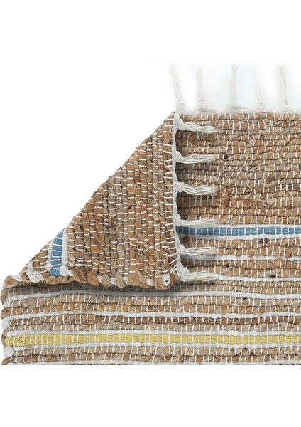 Vime 05 Natural Multi Jüt Halı Yolluk El Dokuma Jüt Kilim Hasır Halı Bohem El Halısı otantik halı fırsatları