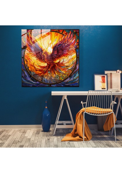 Canlı Phoenix Vitray Sanat Eseri, 30X30 cm fiyatları