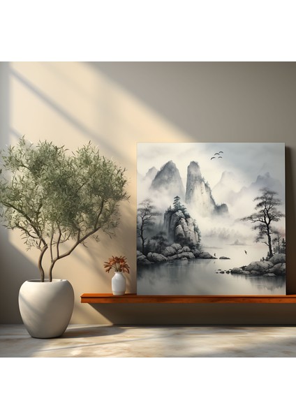 Dünyanın En Güzel Manzaraları - Dağ Manzarası Kanvas Tablo - Dünyanın En Güzel Manzaraları, Duvar Sanatı, Geleneksel Mürekkep Tablo, Kanvas Tablo, 30X30