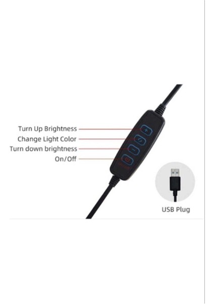 Beyaz Masa Üstü Işık Ring Light 10 Inç LED Mini Masa Tripodlu Video Stüdyo Makyaj Işığı Sabitleyici