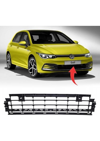 Vw Golf 8 Ön Tampon Orta Izgara Siyah 2020 Sonrası 5H0853677F 9b9