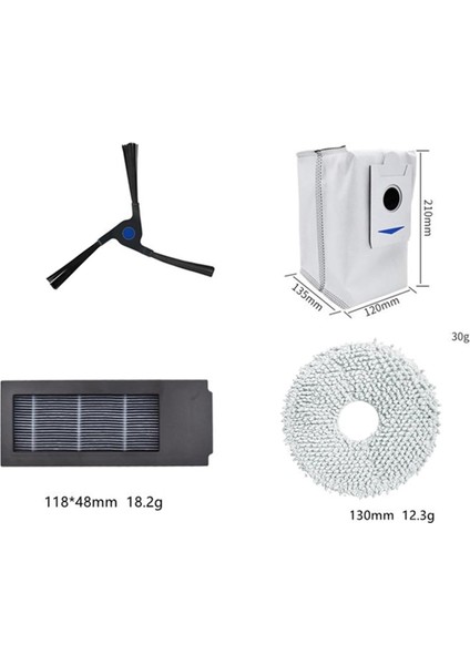 Debot X2 Omni, X2 Pro Aksesuarları Yedek Yedek Parça Ana Yan Fırça Hepa Filtre Paspas Bezi Toz Torbası (Yurt Dışından)