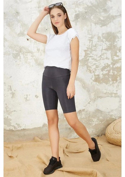 Yüksek Bel Toparlayıcı Kısa Disko ( Parlak ) Kadın Tayt fiyatları