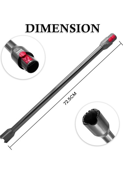 V10 Digital SLIM/V12 Detect Slim Akülü Çubuk Elektrikli Süpürge Için Uzatma Çubuğu Hızlı Bırakma Düz Boru Bar-A (Yurt Dışından)