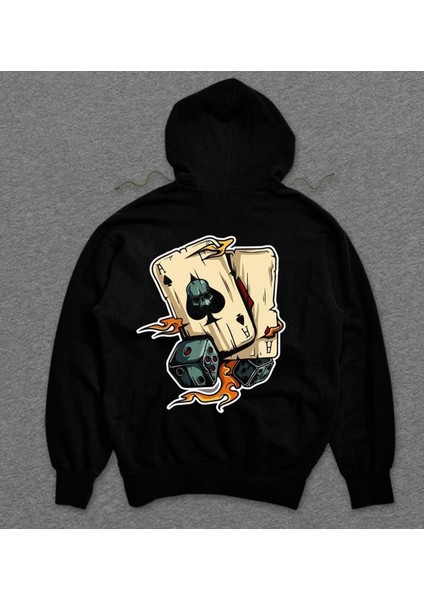 Poker Blackjack 21 Iskambil Kağıdı Sweatshirt Kapüşonlu Hoodie modelleri