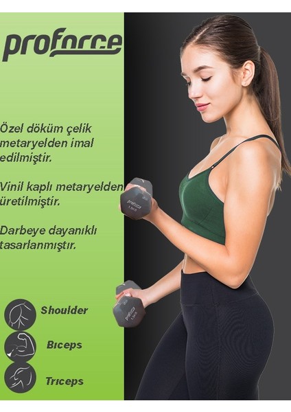 Vdb Dışı Vinil Kaplı Içi Çelik Döküm Ağırlık Dambıl 1,5 kg -Tek Adet
