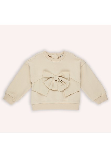 Kız Bebek Fiyonk Detaylı Sweatshirt
