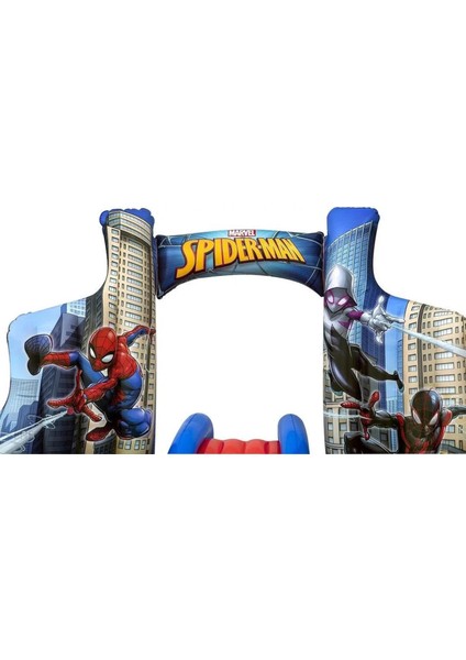 Bestway 98793 Lisanslı Spiderman Temalı Kaydıraklı Fıskiyeli Aquapark Şişme Eğlence Havuzu, 211X206X127CM