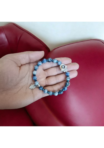 Sodalit Bileklik Hamsa Fatma Ana Eli Doğal Taş Bileklik Nazar Boncuk Model Sodalit Taşı fiyatları